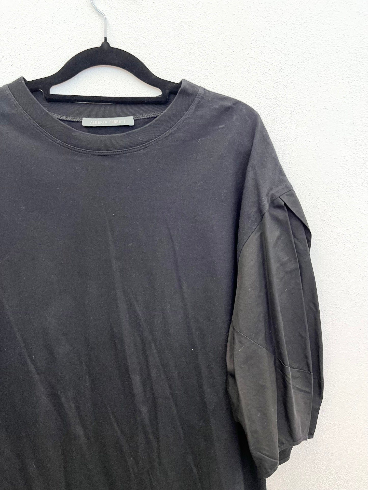 T-shirt Alberta Ferretti oversize Nero con maniche strutturate