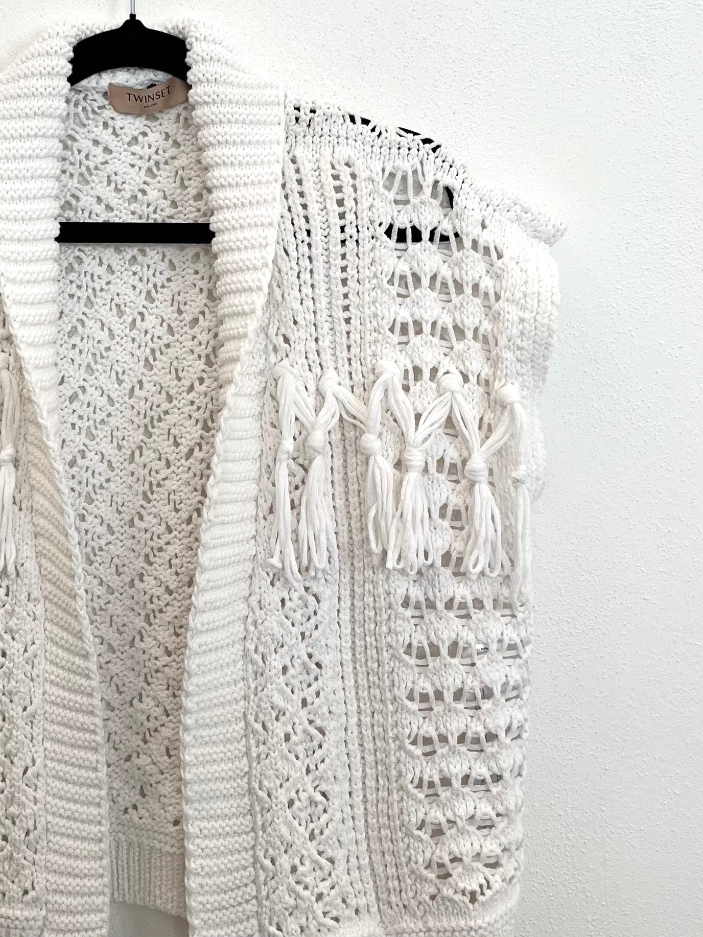 Gilet in maglia Twin Set lavorata con frange