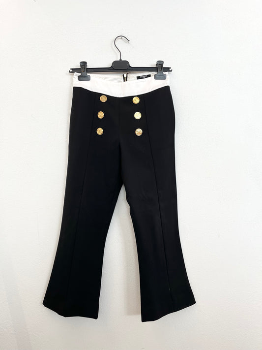 Pantaloni Balmain Sailor Flared con Bottoni Gioiello
