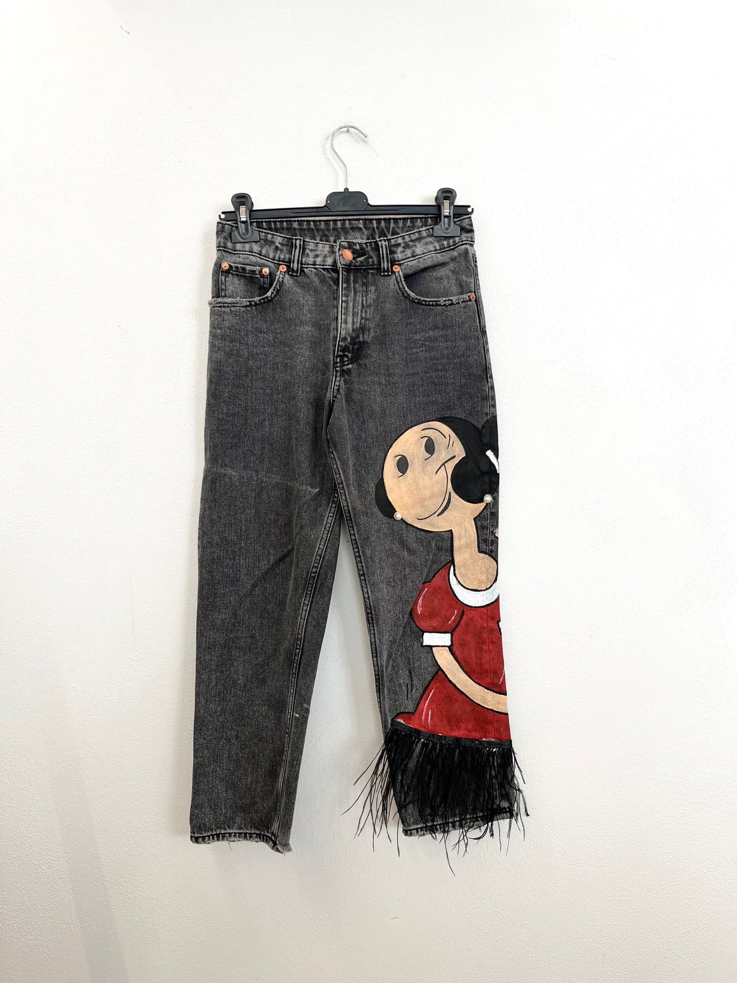 Jeans Cheap Monday Custom con Piume