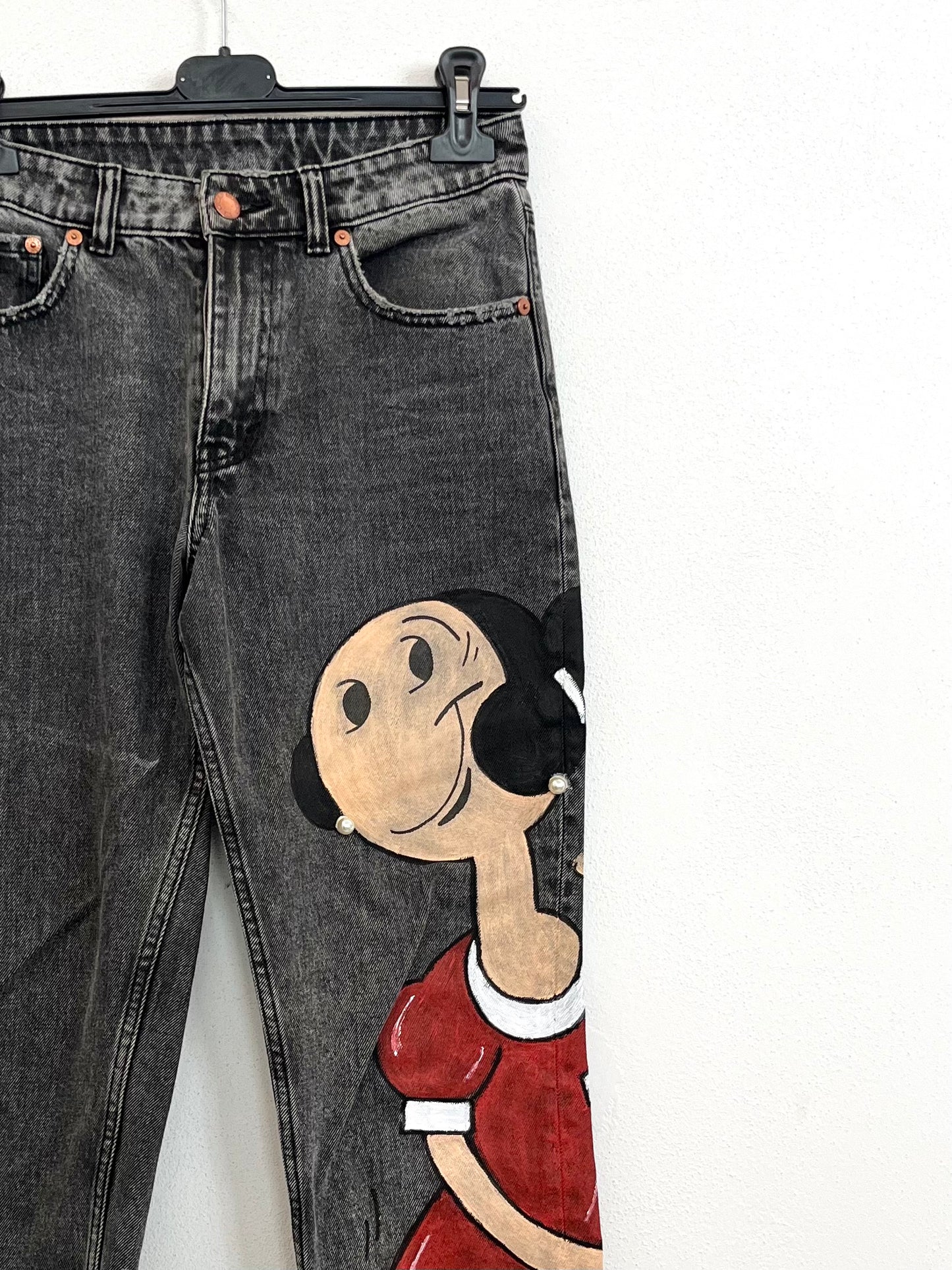 Jeans Cheap Monday Custom con Piume