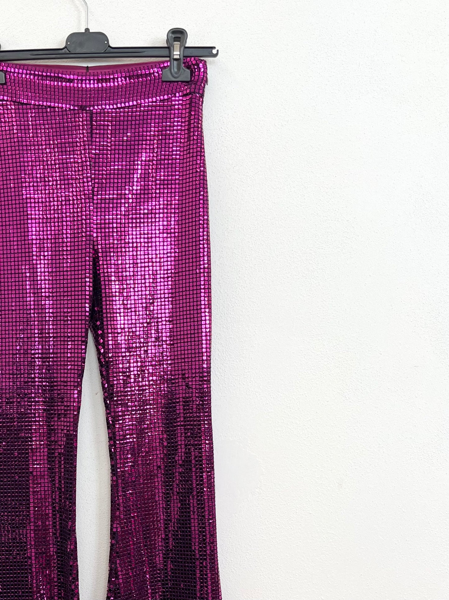 Pantaloni The New Arrival Flared Effetto Lamé Metallizzato