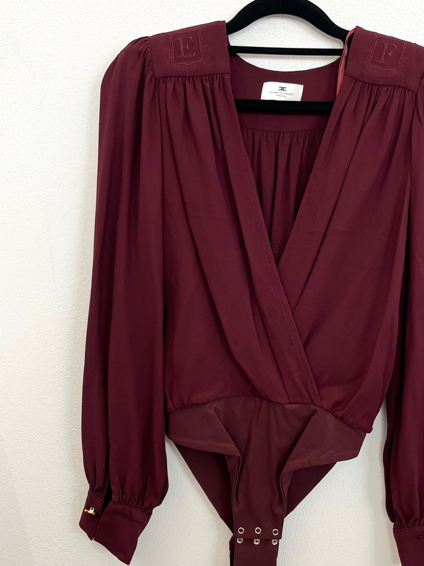 Body Elisabetta Franchi con scollo a contrasto e mostrine