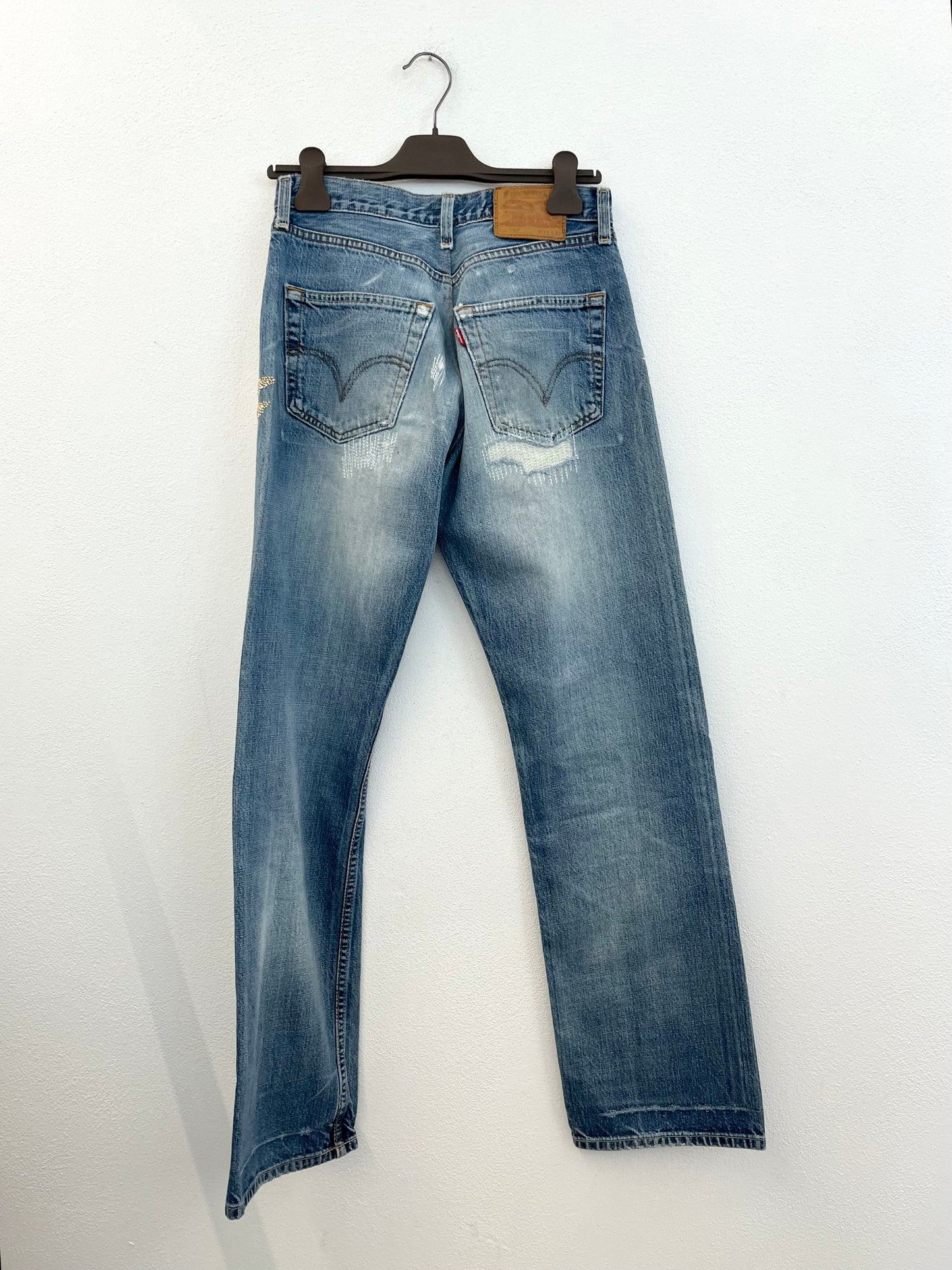 Jeans 5 Progress denim con applicazioni gioiello a palma