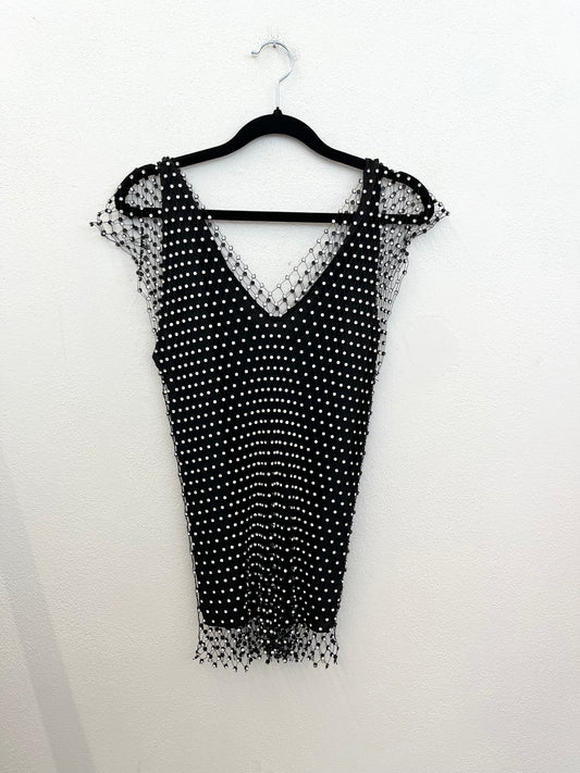 Top Pinko a rete con cristalli