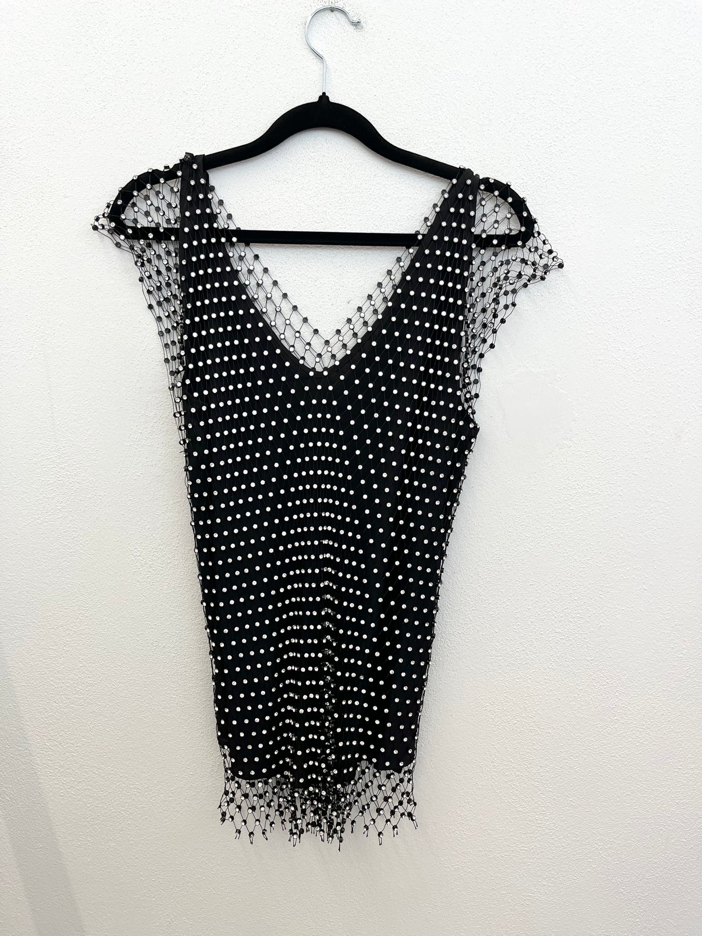 Top Pinko a rete con cristalli