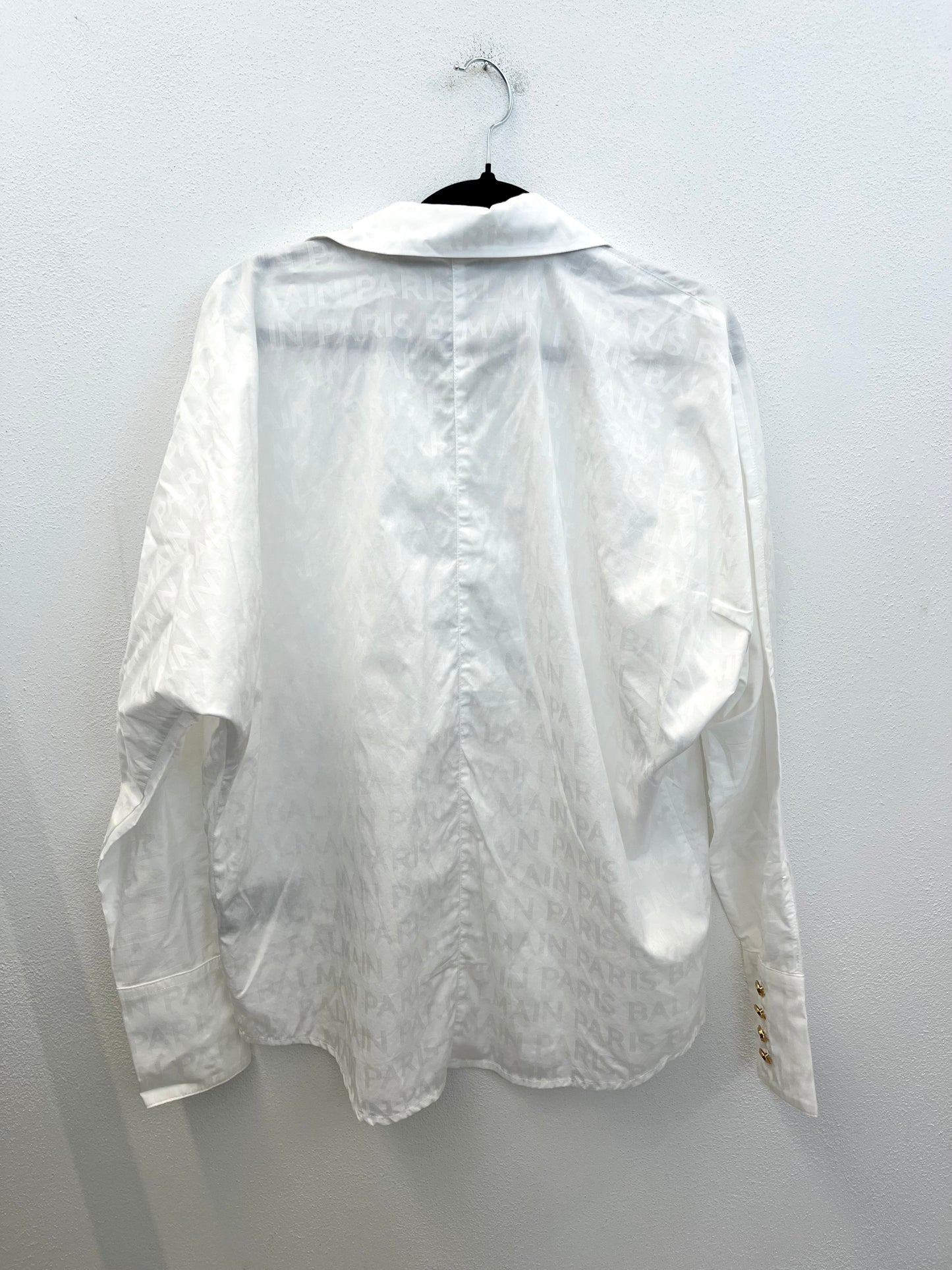 Camicia Balmain fluida jacquard logata