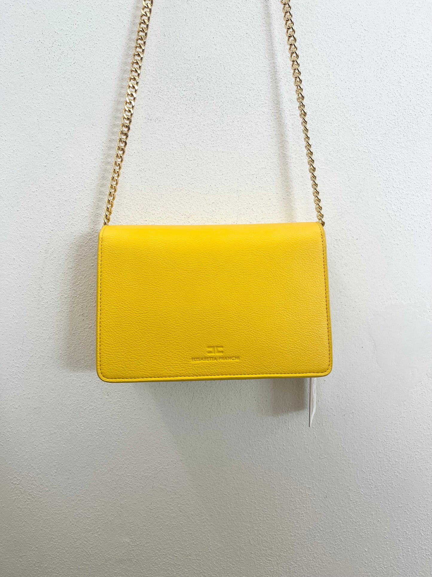 Borsa Elisabetta Franchi a tracolla con pattina e placca logo