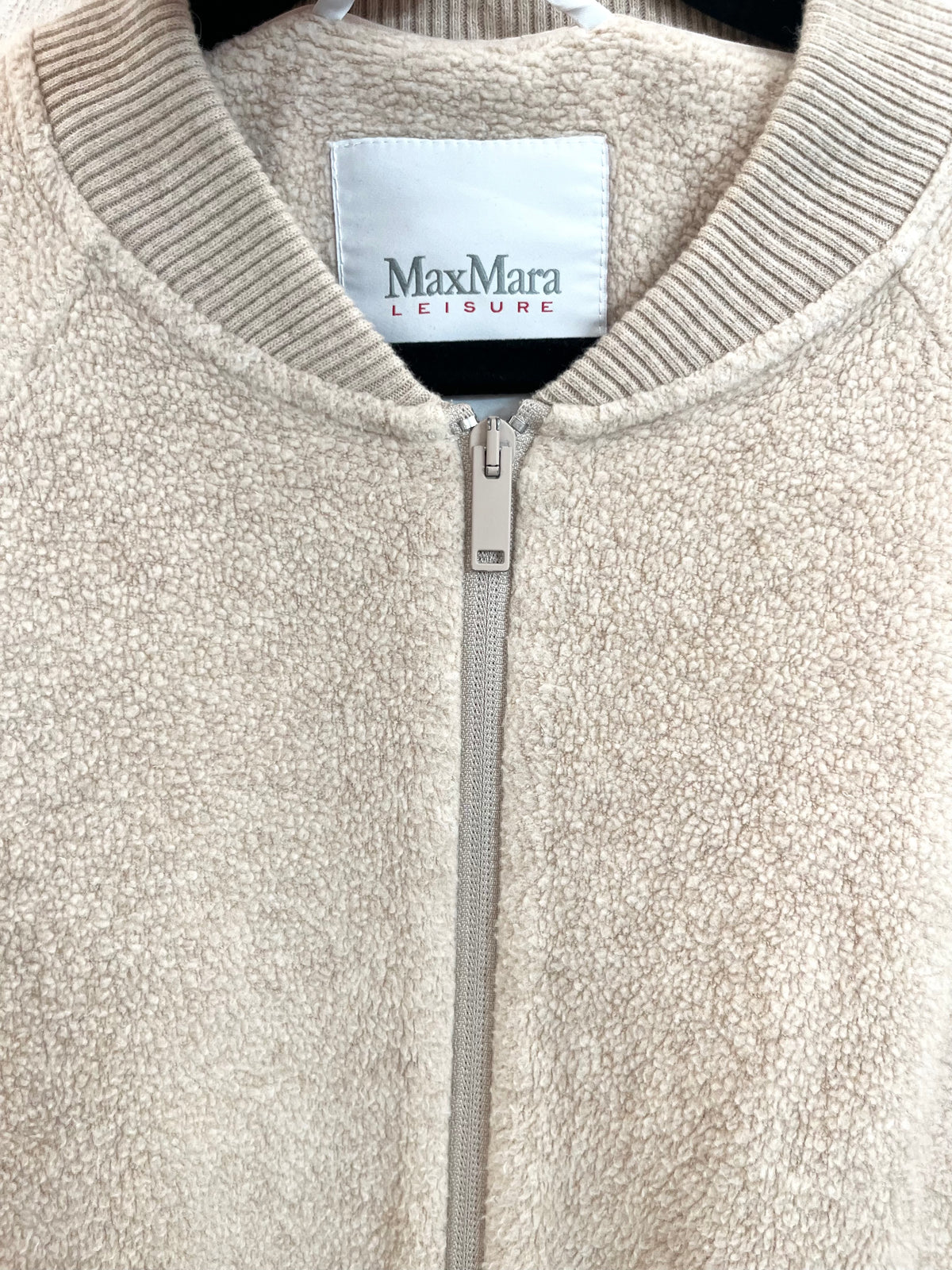 Giacca Felpa Max Mara in Spugna Cammello con Zip