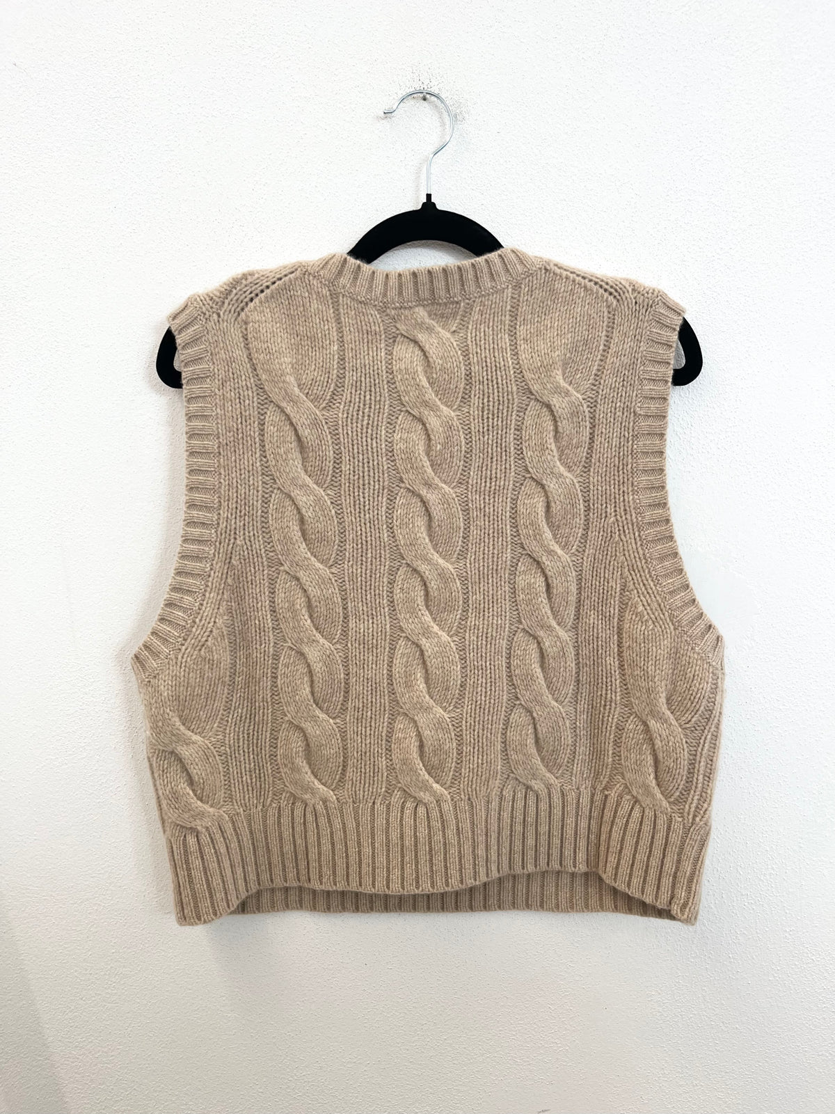 Gilet a Coste Ralph Lauren in Maglia a Trecce Cammello