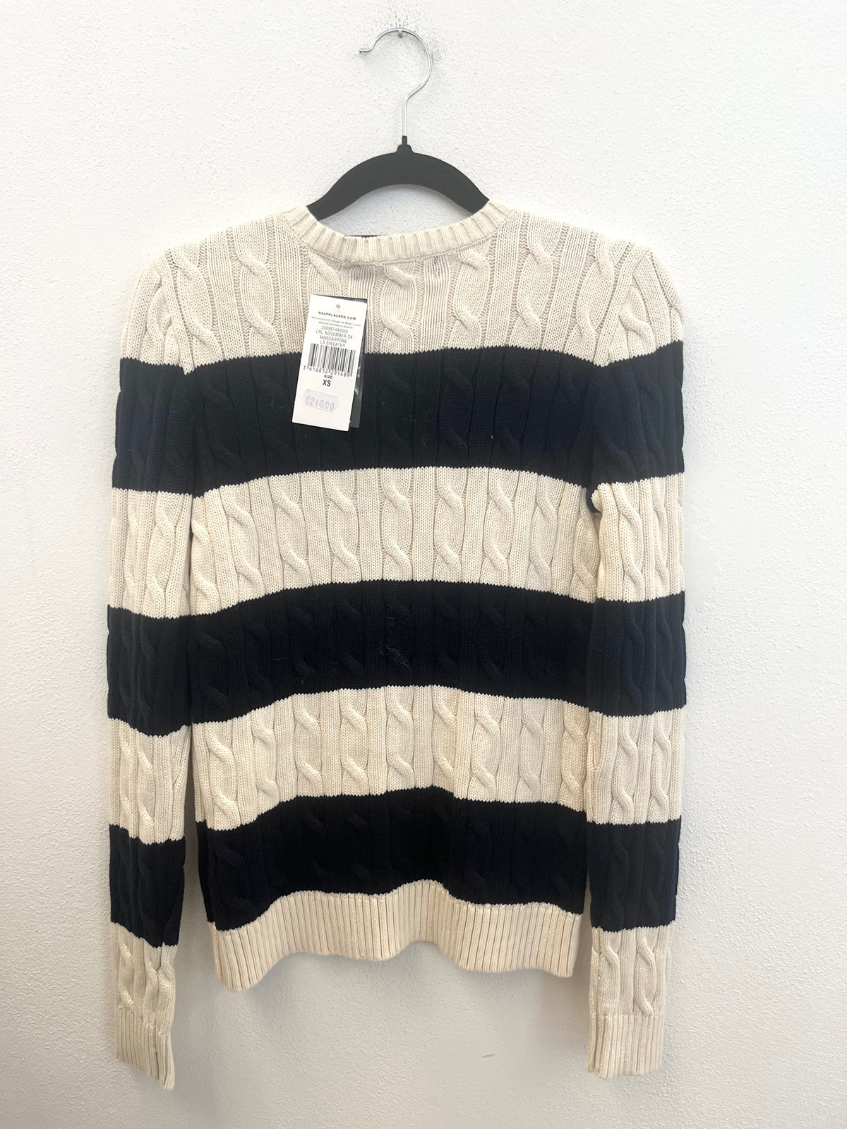 Maglione Lauren Ralph Lauren a righe con lavorazione a trecce
