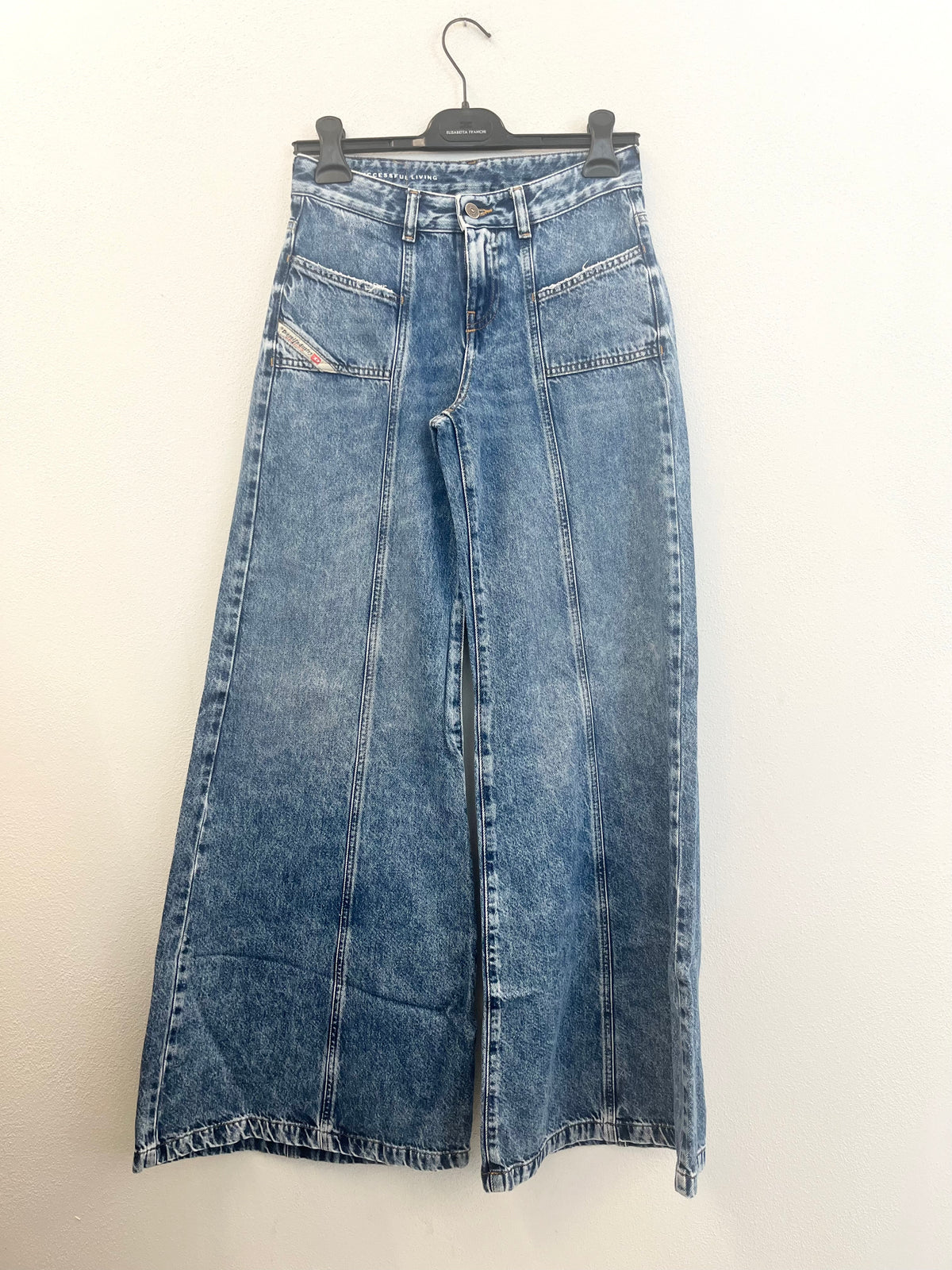 Jeans Wide Leg a Pannelli Diesel