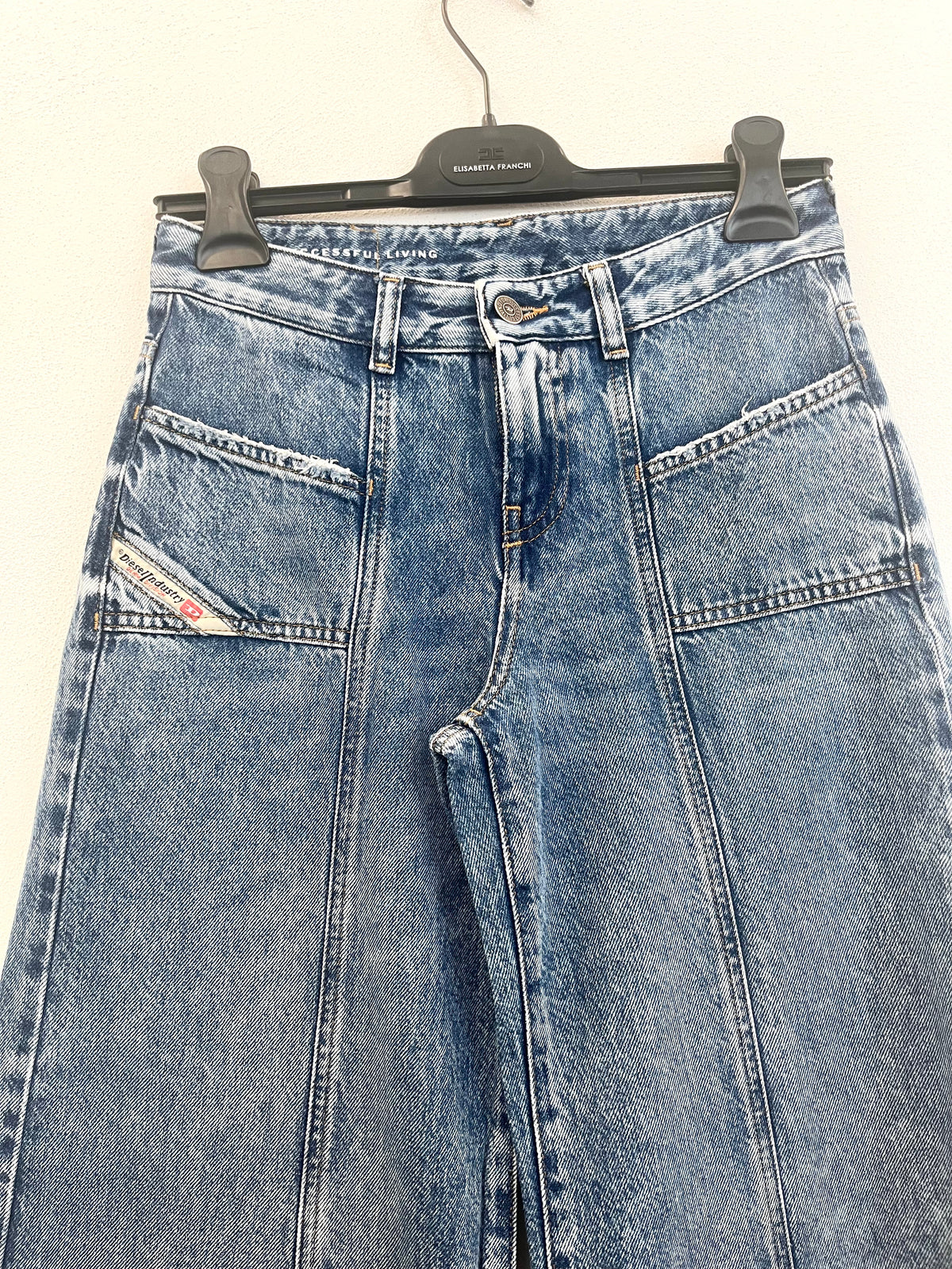 Jeans Wide Leg a Pannelli Diesel