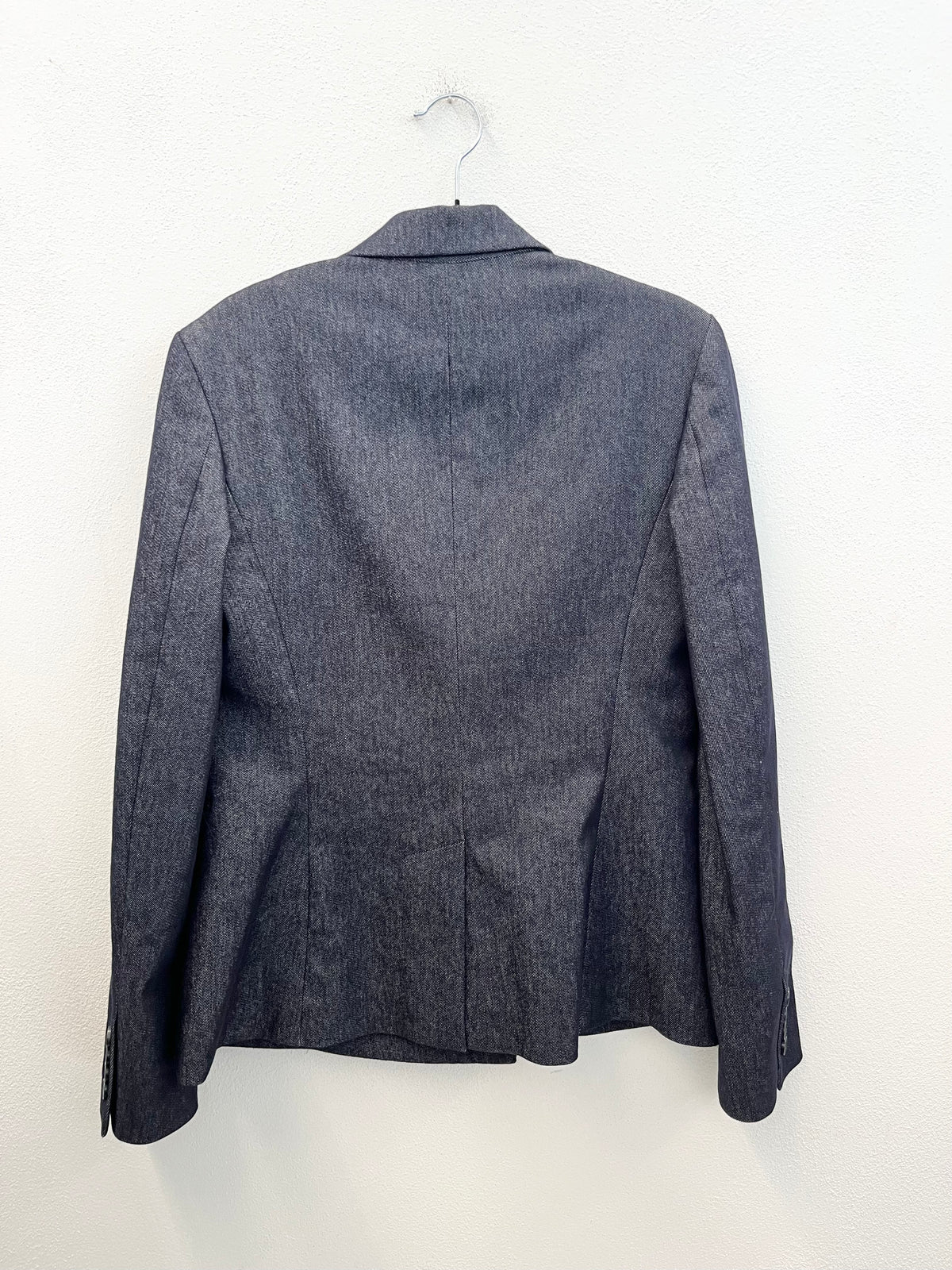 Blazer Theory Doppio Petto in Denim Scura