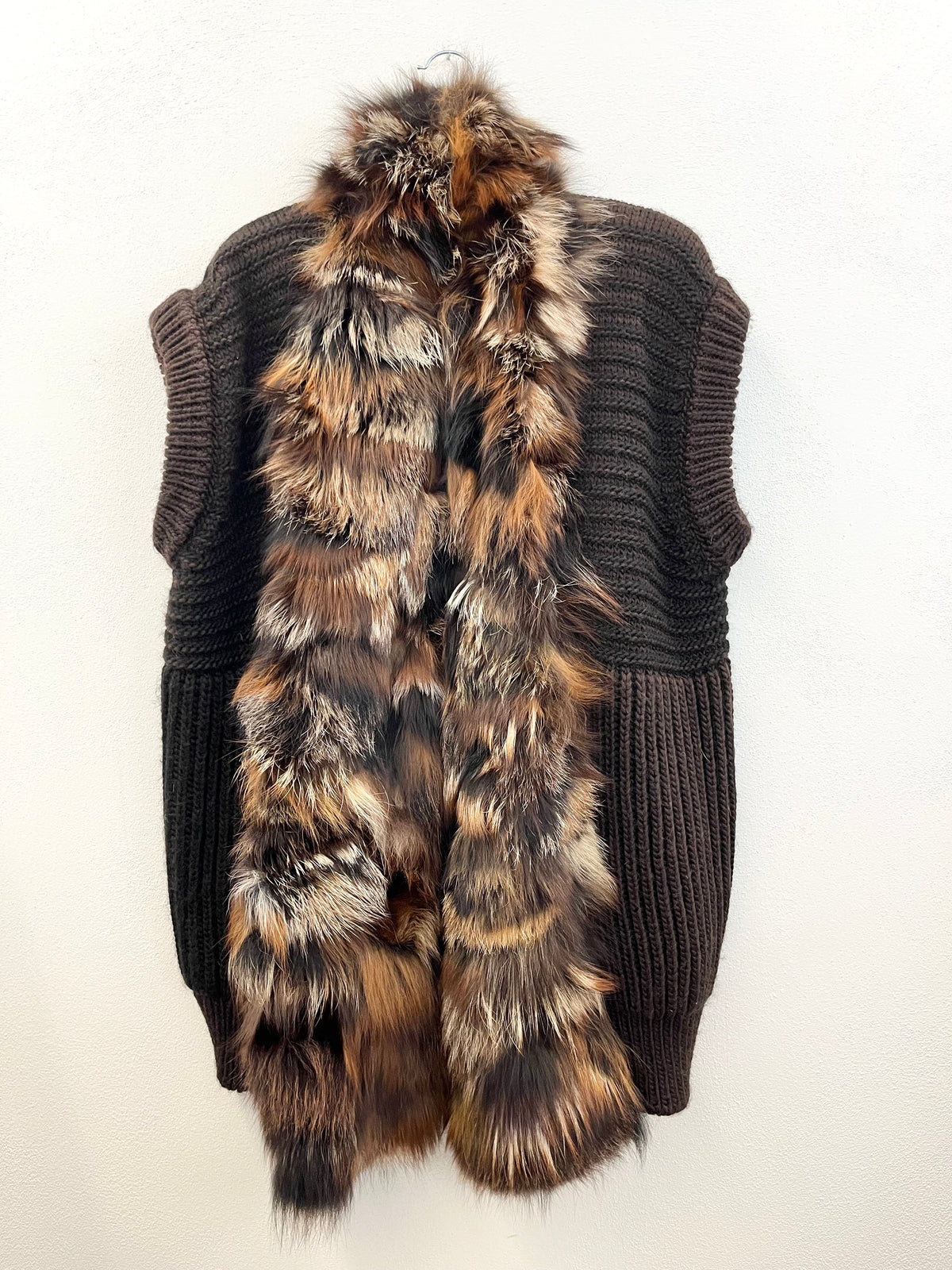 Gilet in maglia Sword con dettaglio in pelliccia