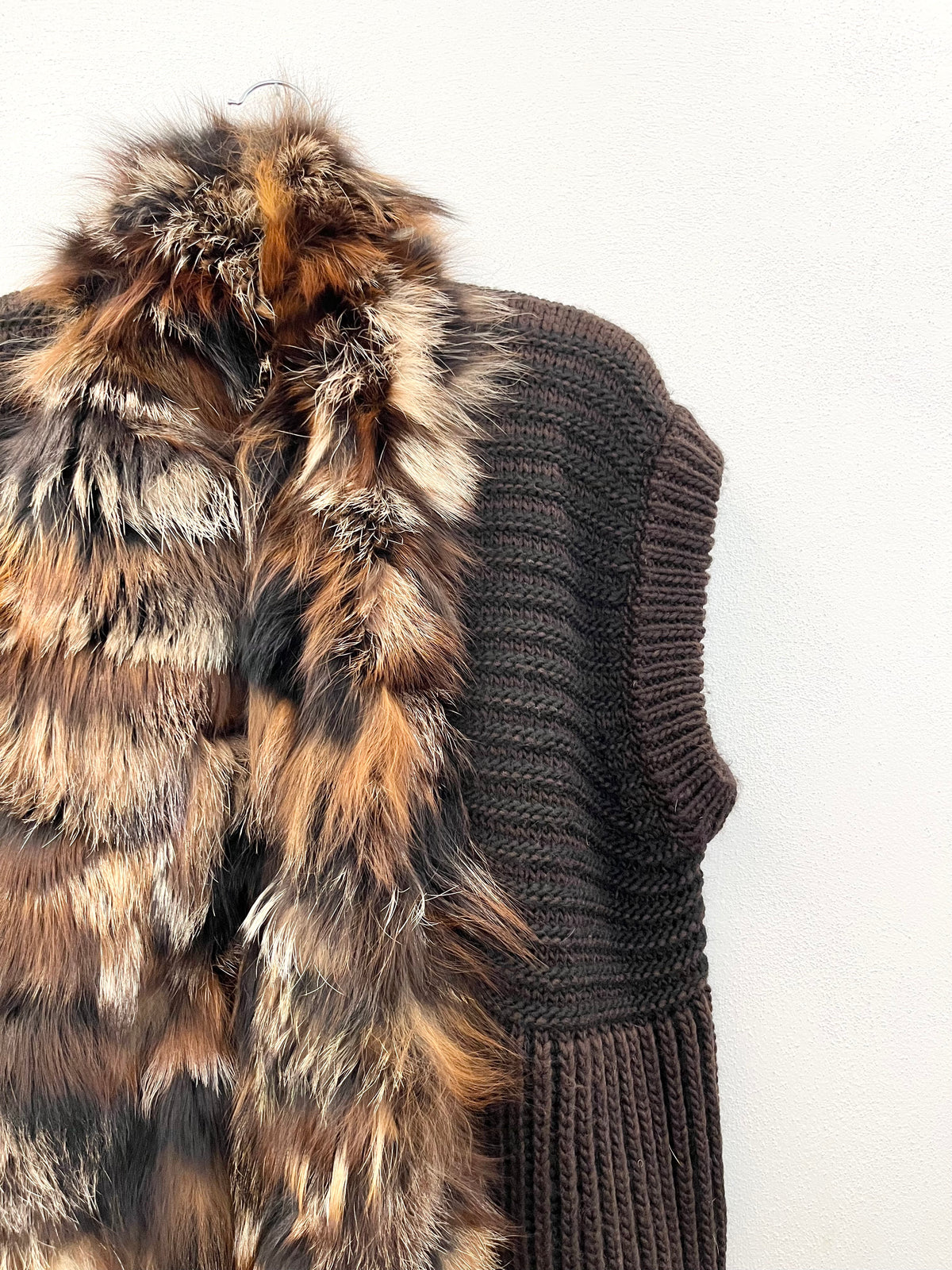 Gilet in maglia Sword con dettaglio in pelliccia