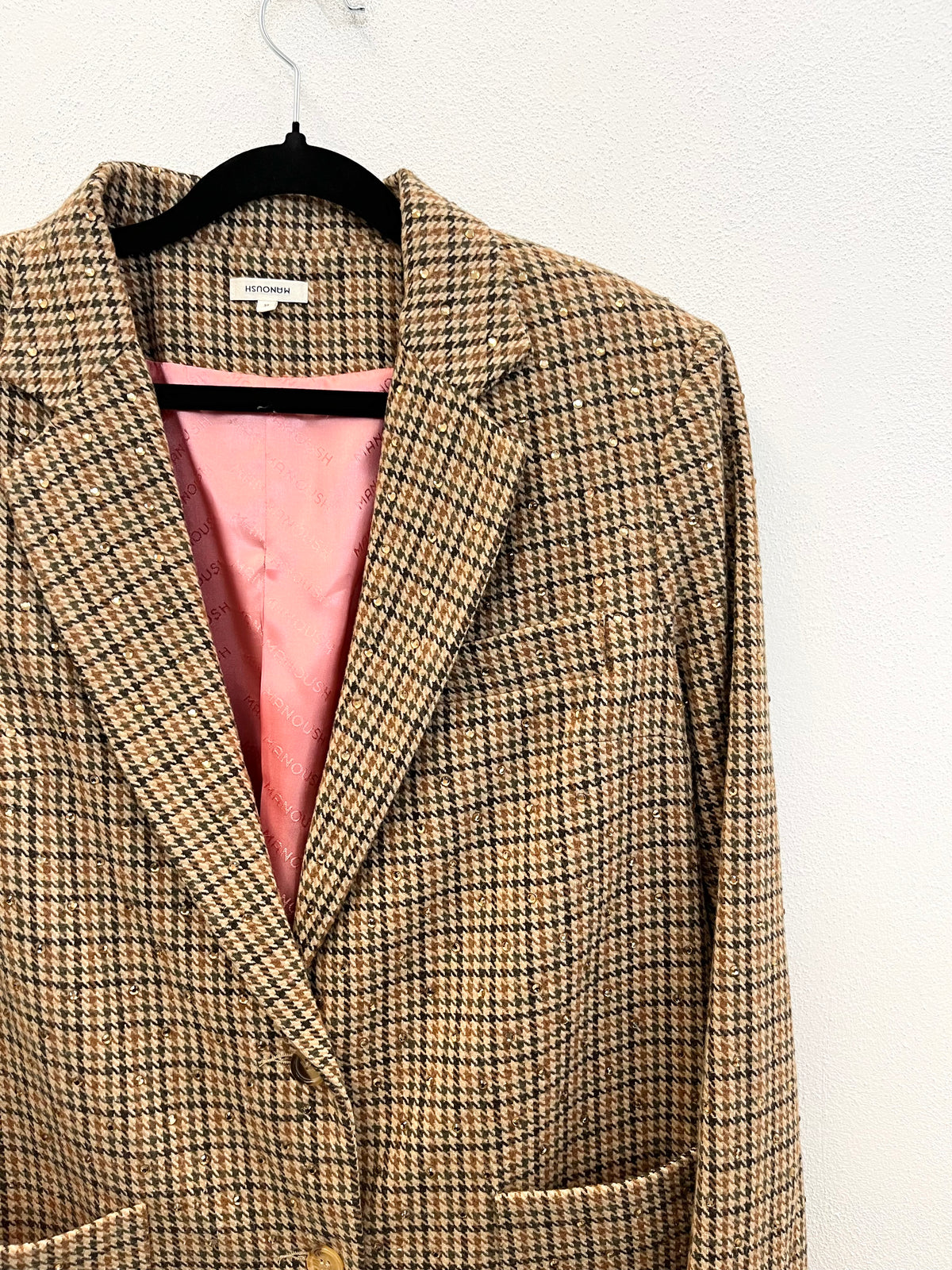 Blazer Manoush in Tweed Principe di Galles&nbsp;