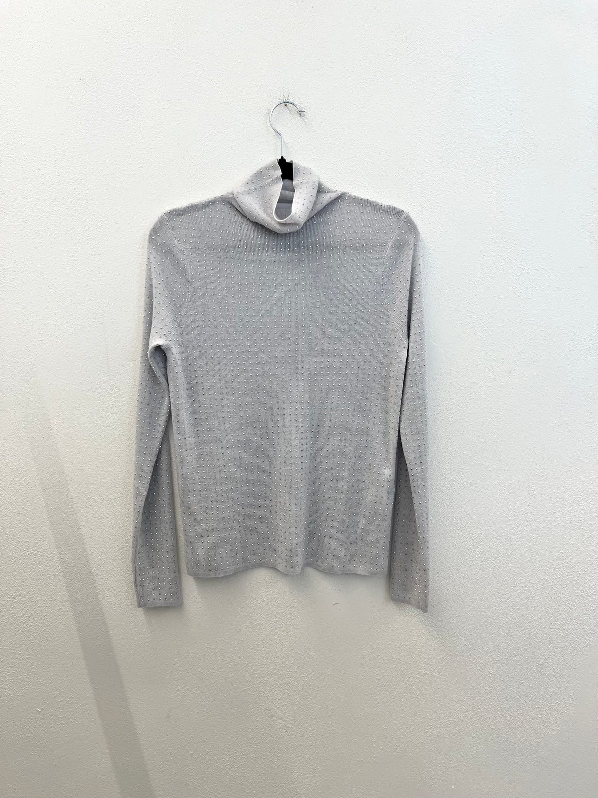 Maglia Isabelle Blanche Paris a collo alto con strass