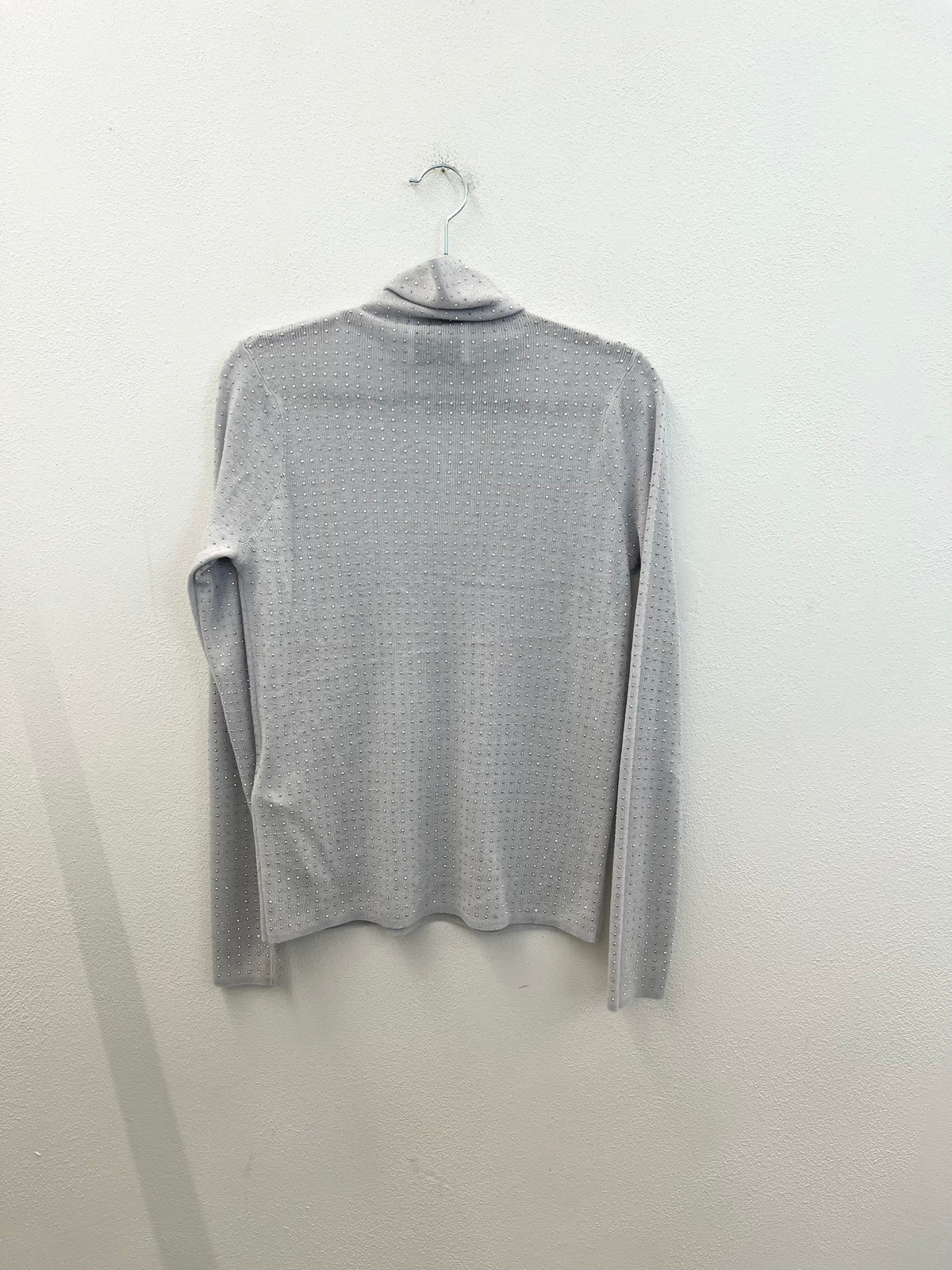 Maglia Isabelle Blanche Paris a collo alto con strass