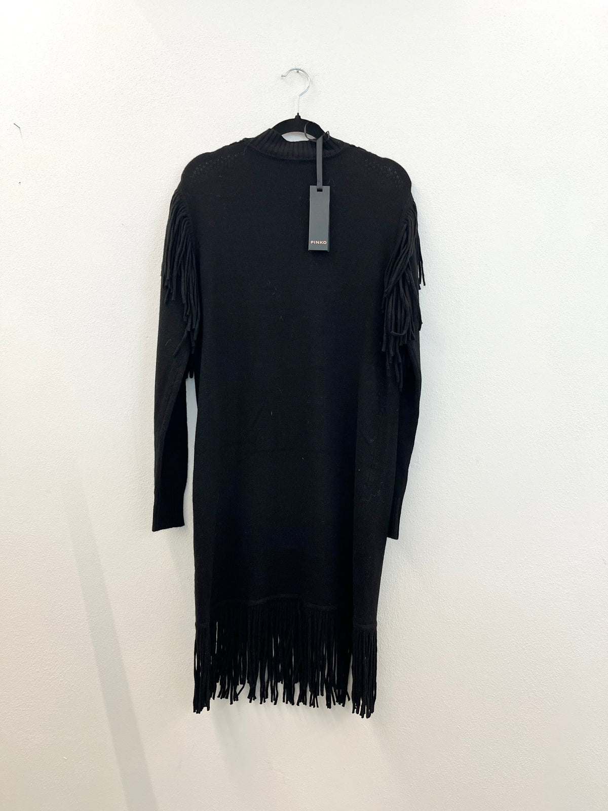 Abito in maglia Pinko con frange e rete