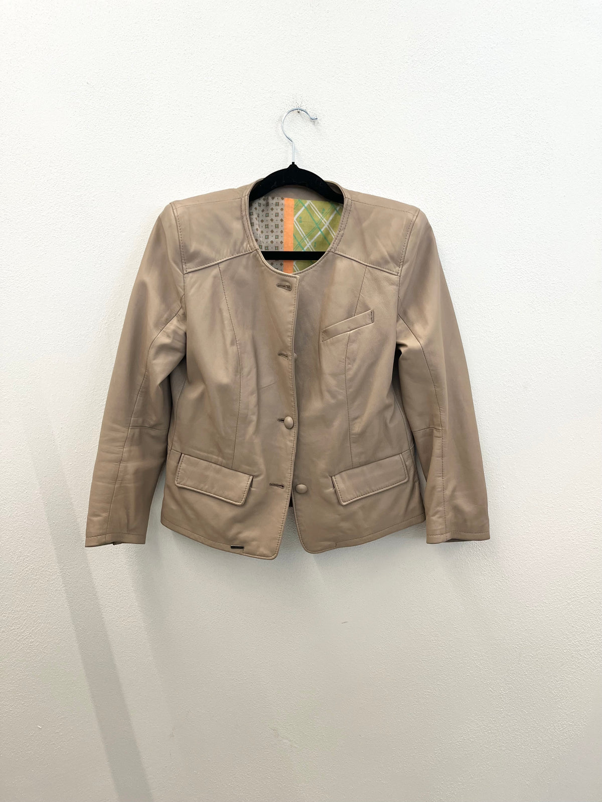 Giacca in pelle SWORD con scollo a giro