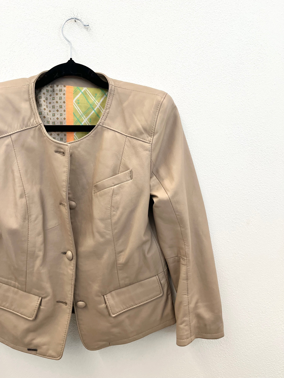 Giacca in pelle SWORD con scollo a giro
