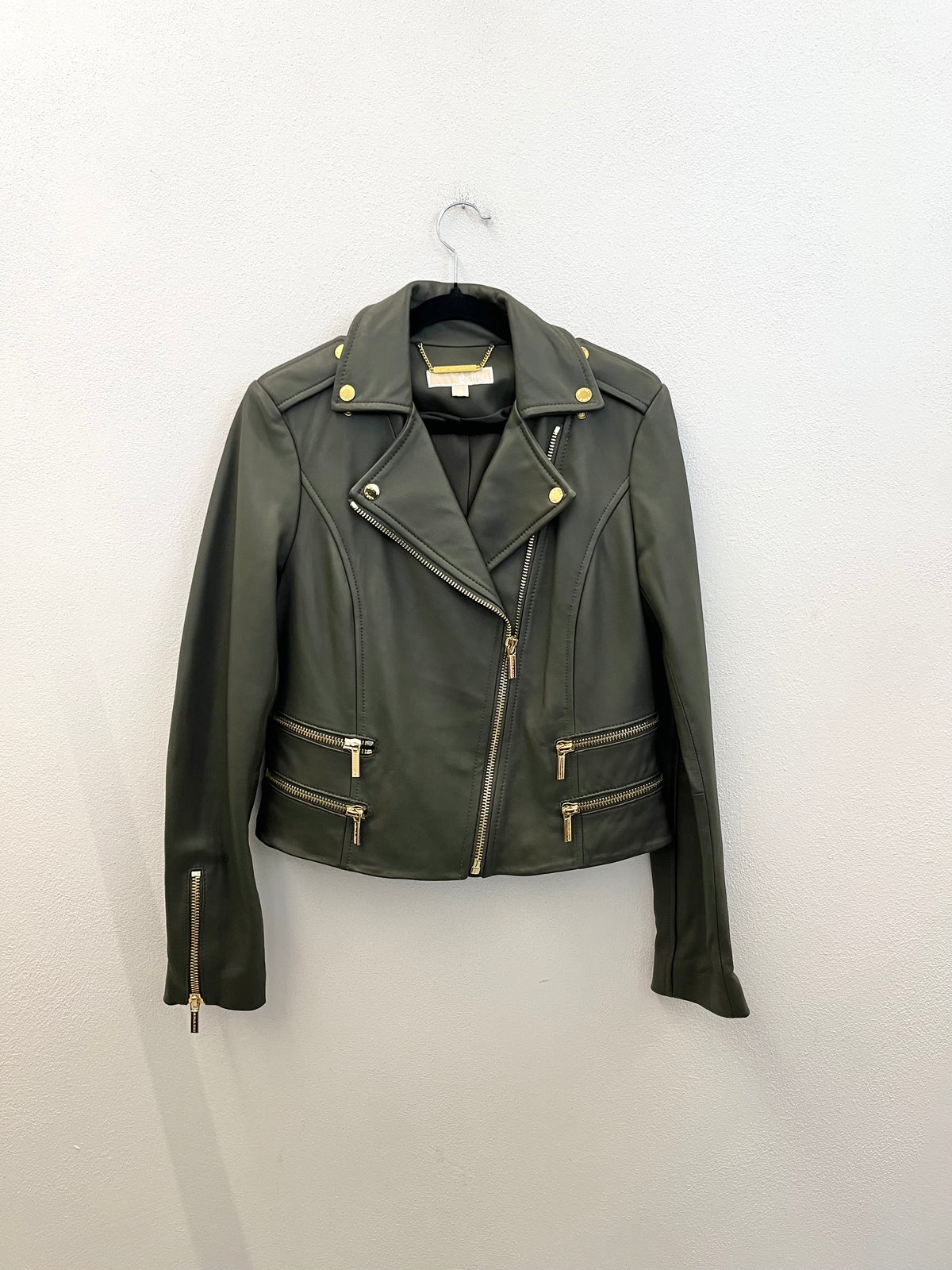 Giacca biker Michael Kors in vera pelle