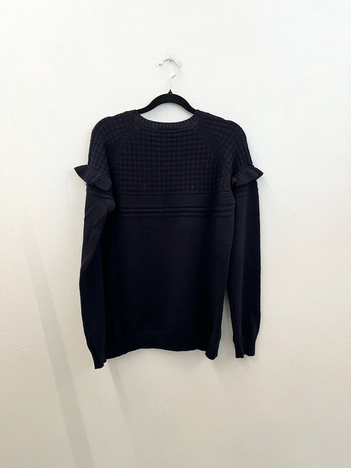 Pullover Baum und Pferdgarten in lana merino con volant