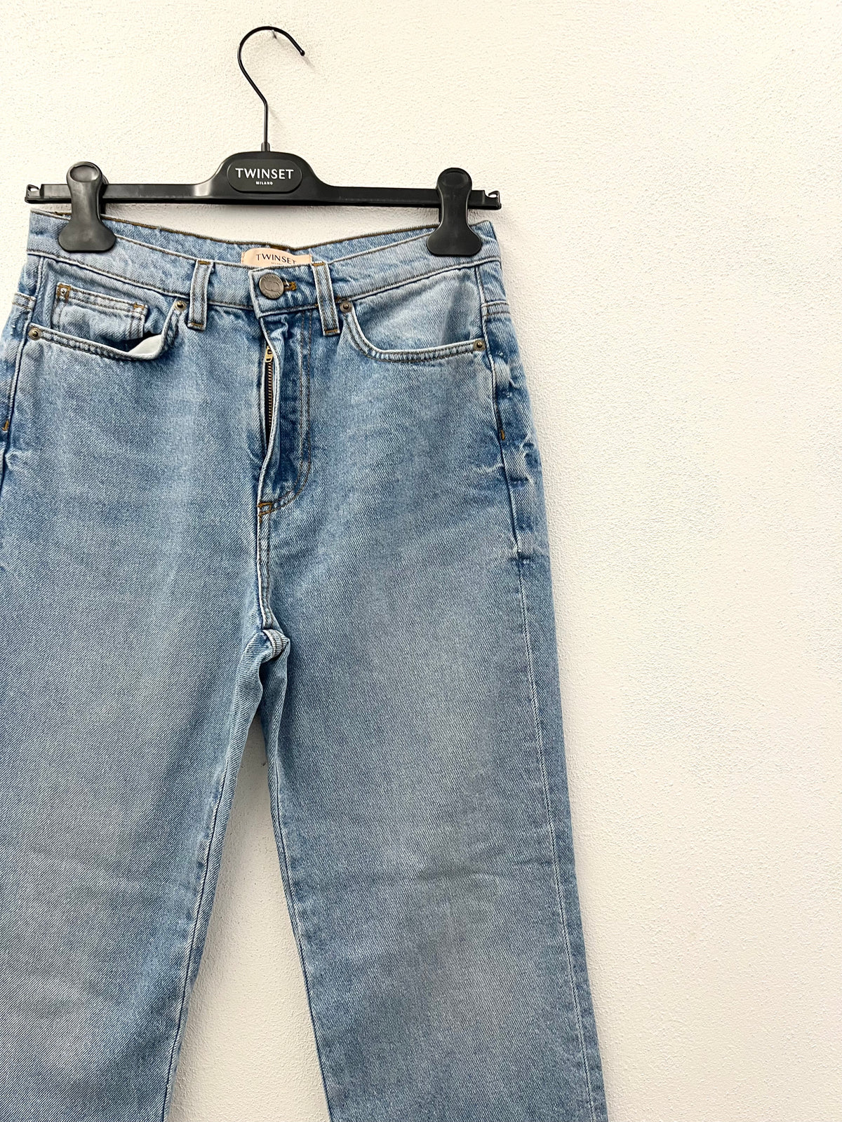 Jeans dritti Twin Set con spacchetti al fondo