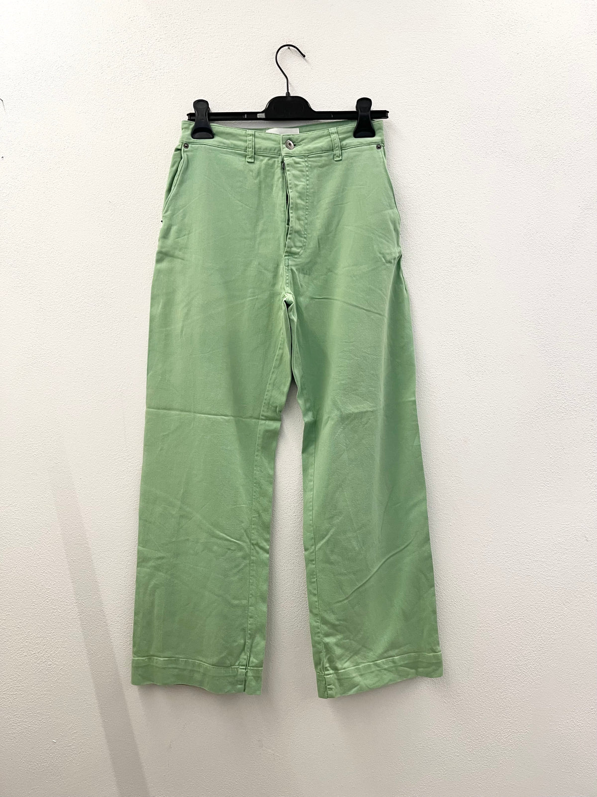 Pantaloni ampi SoloTre in cotone verde salvia