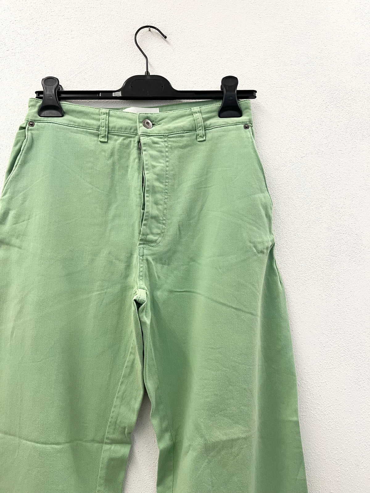 Pantaloni ampi SoloTre in cotone verde salvia