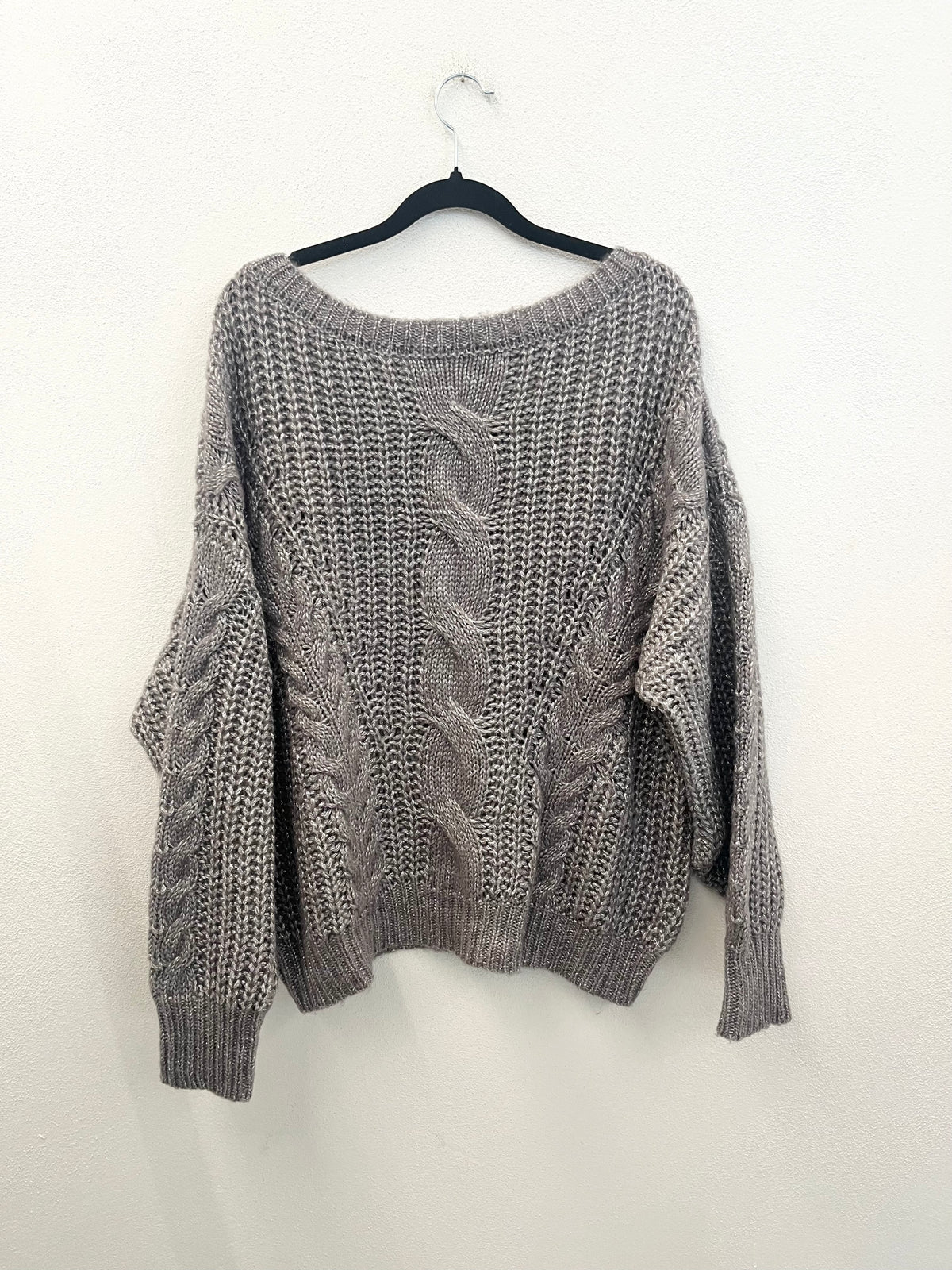 Maglione a Trecce Bronzo Snobby Sheep in Lana e Lurex