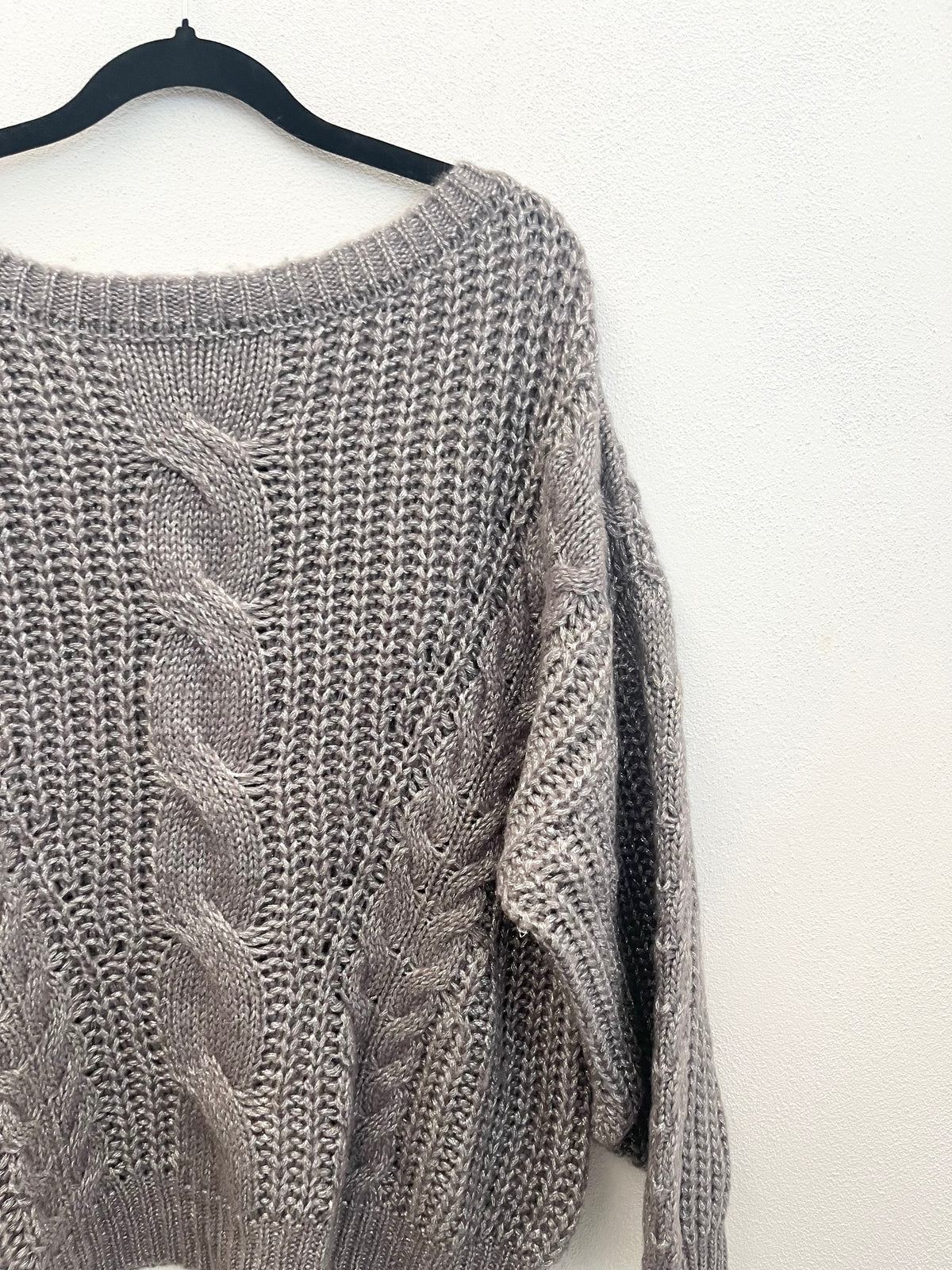 Maglione a Trecce Bronzo Snobby Sheep in Lana e Lurex