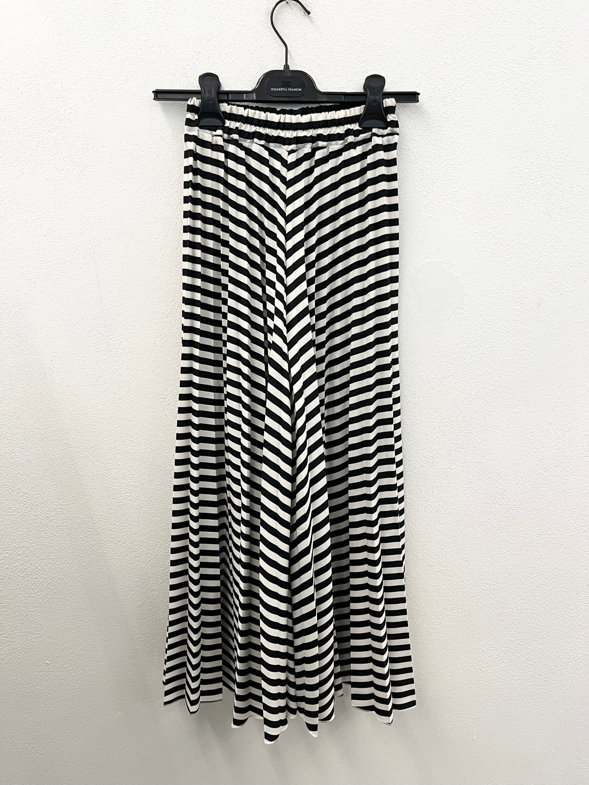 Pantaloni a Righe Croche Bianco Nero