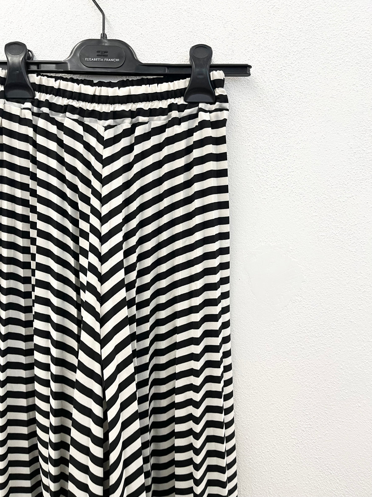 Pantaloni a Righe Croche Bianco Nero
