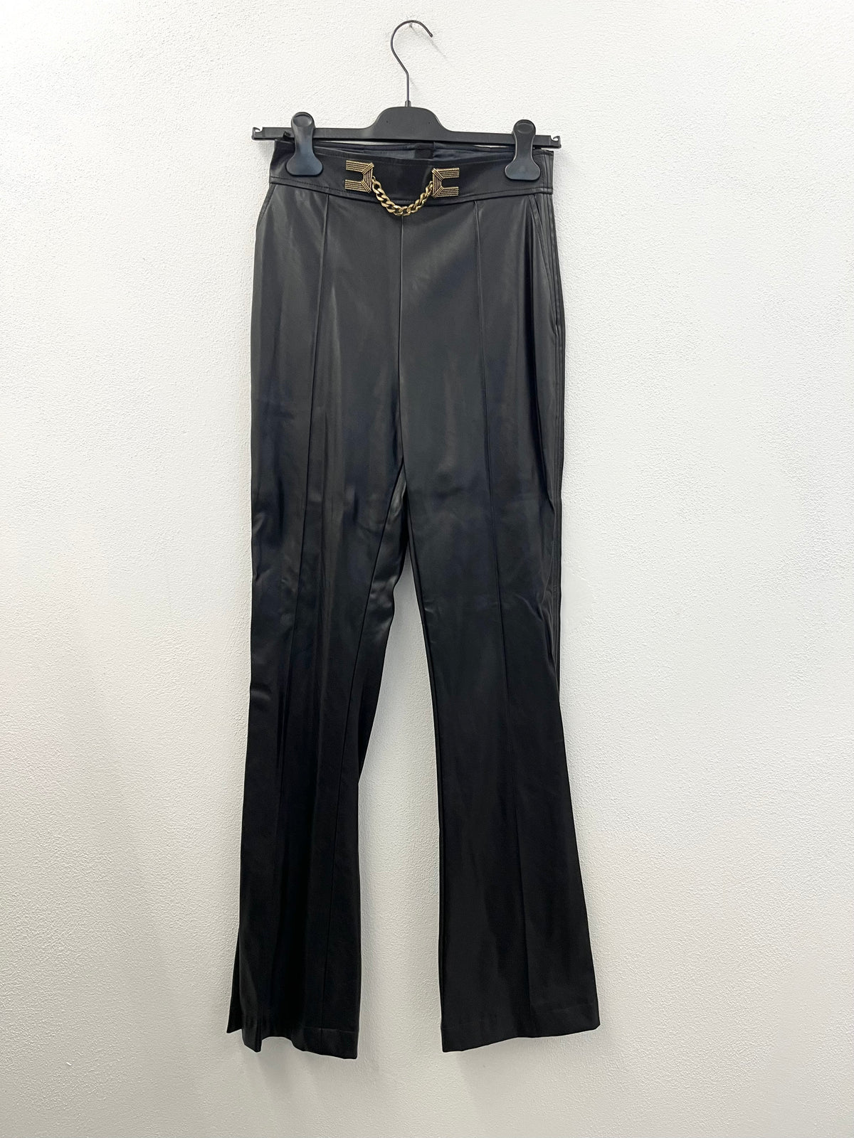 Pantaloni Neri Effetto Pelle Elisabetta Franchi