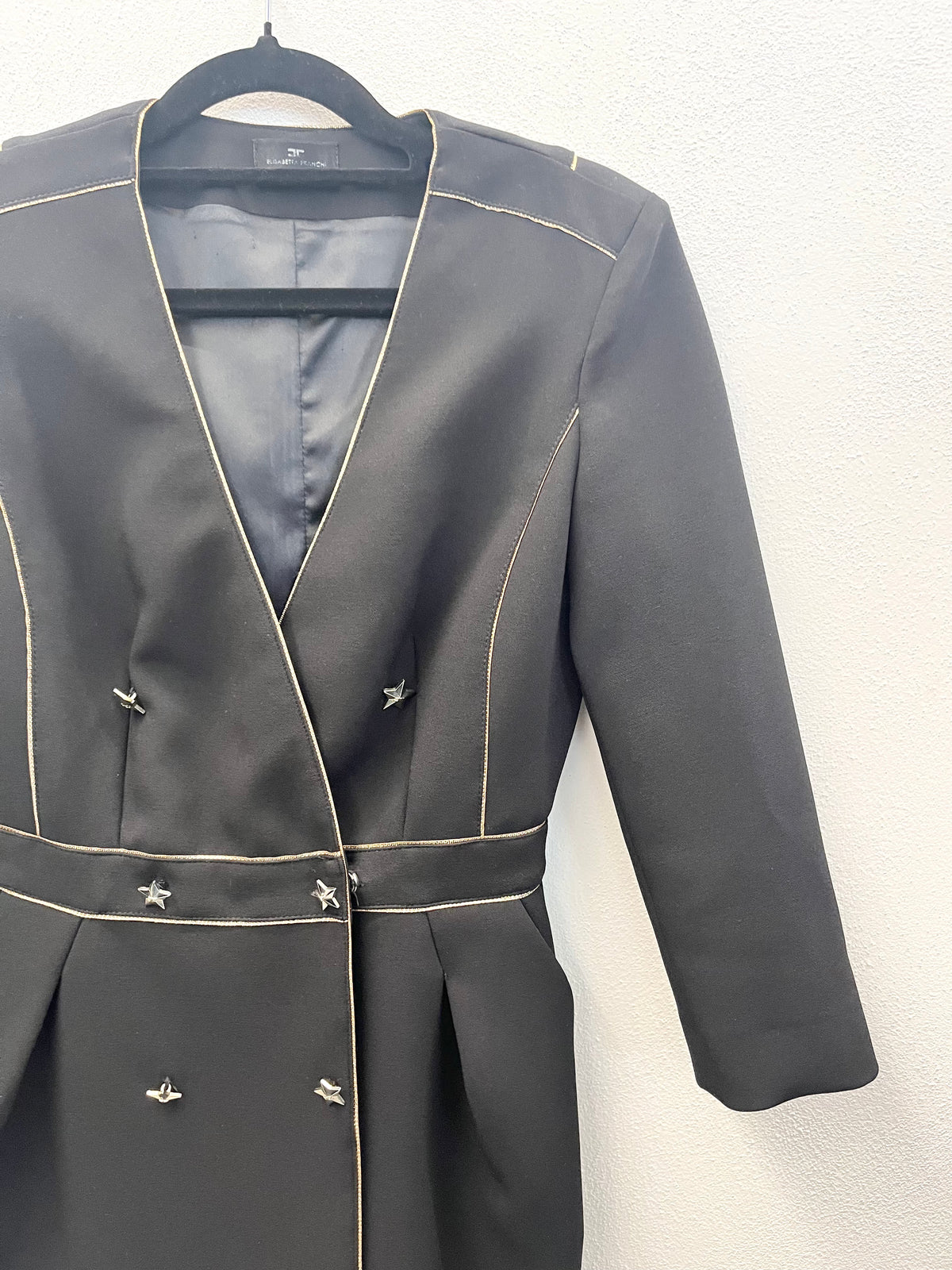 Vestito Stile Blazer Nero Elisabetta Franchi