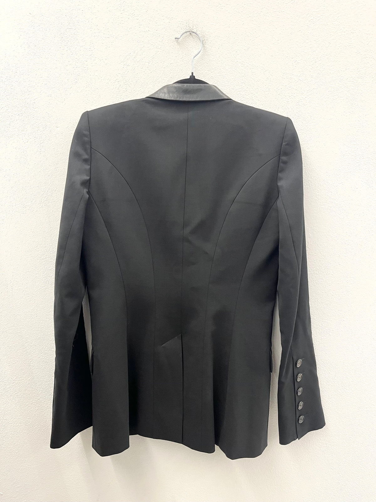 Blazer Nero con Revers in Pelle Barbara Bui