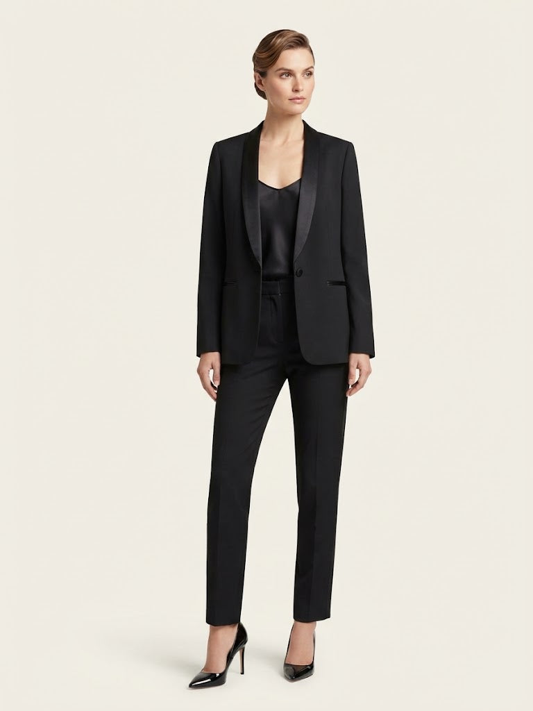Blazer sartoriale Brian Dales con revers in raso