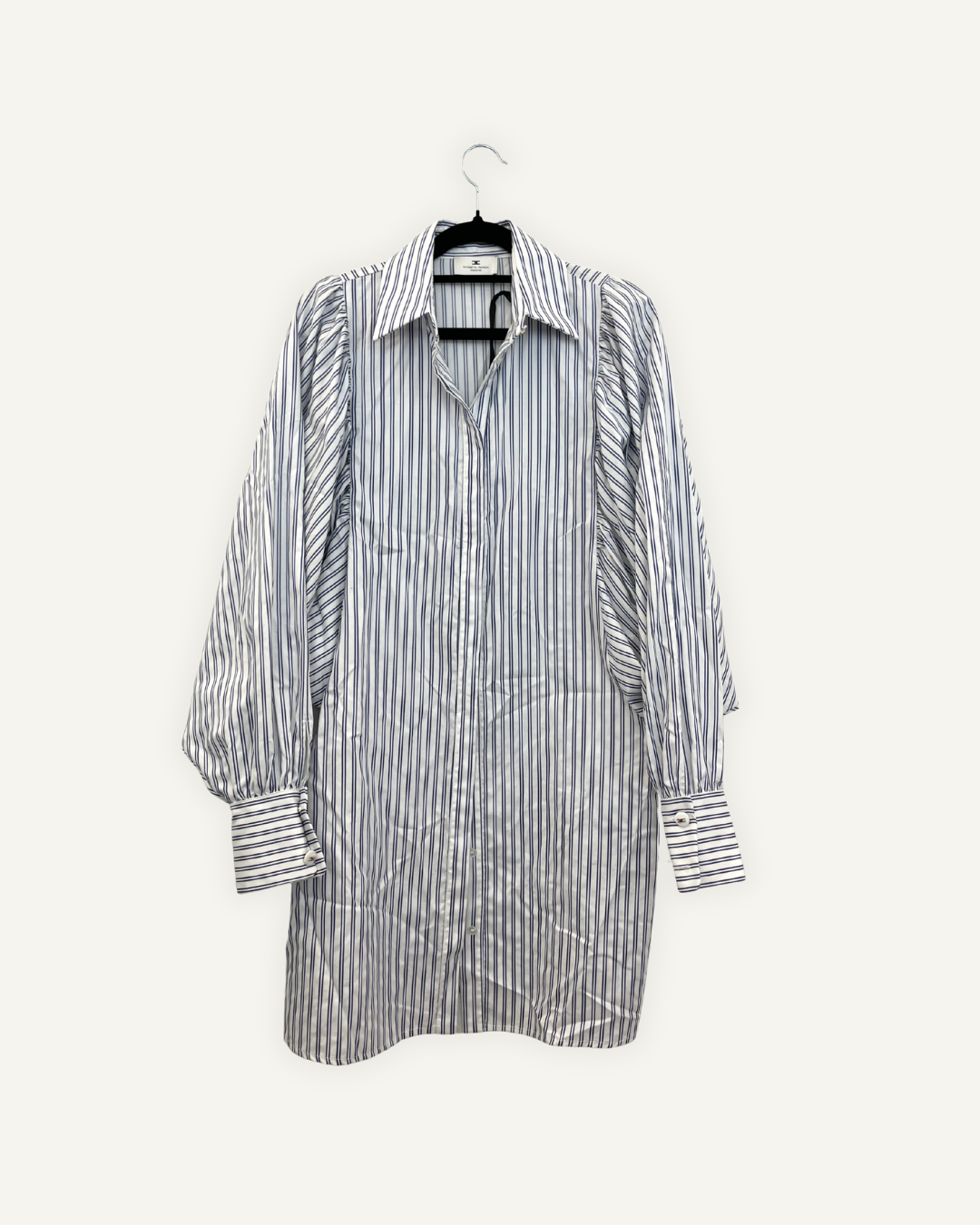 Abito a camicia Elisabetta Franchi a righe con maniche a palloncino