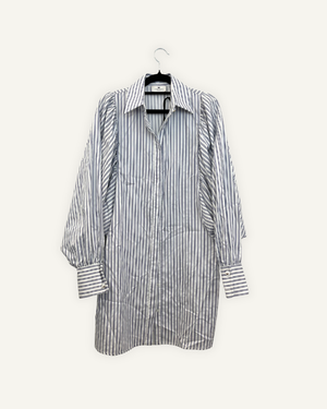 Abito a camicia Elisabetta Franchi a righe con maniche a palloncino