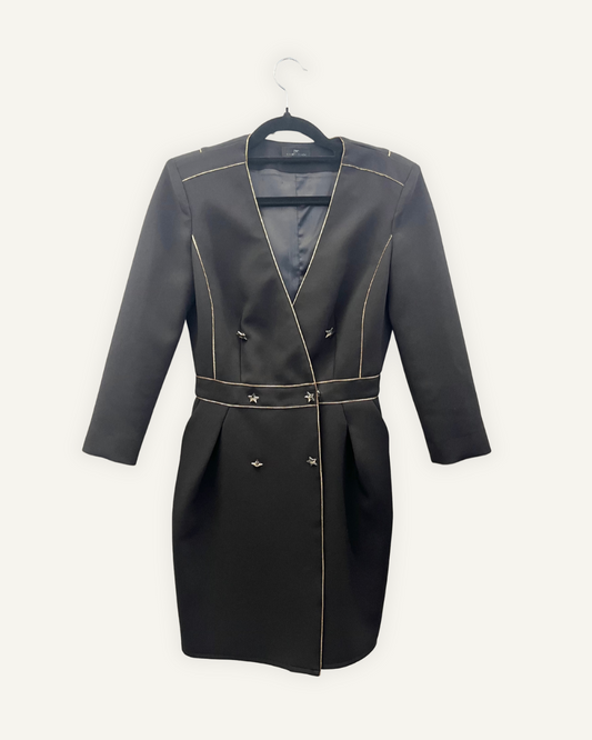 Vestito Stile Blazer Nero Elisabetta Franchi