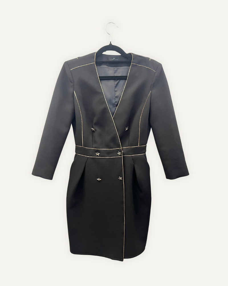 Vestito Stile Blazer Nero Elisabetta Franchi