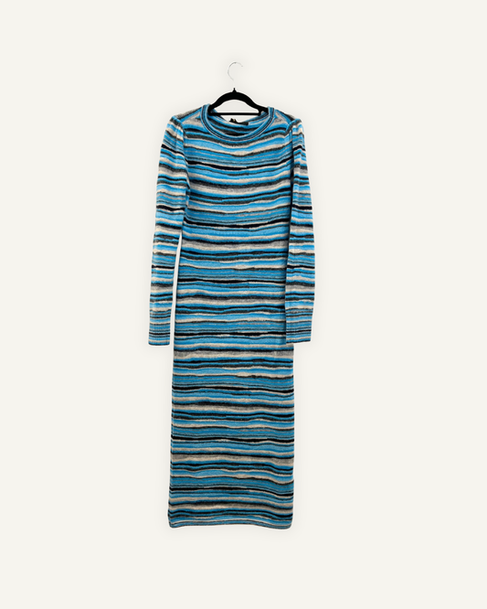 Abito midi Twin Set actitude a righe multicolor