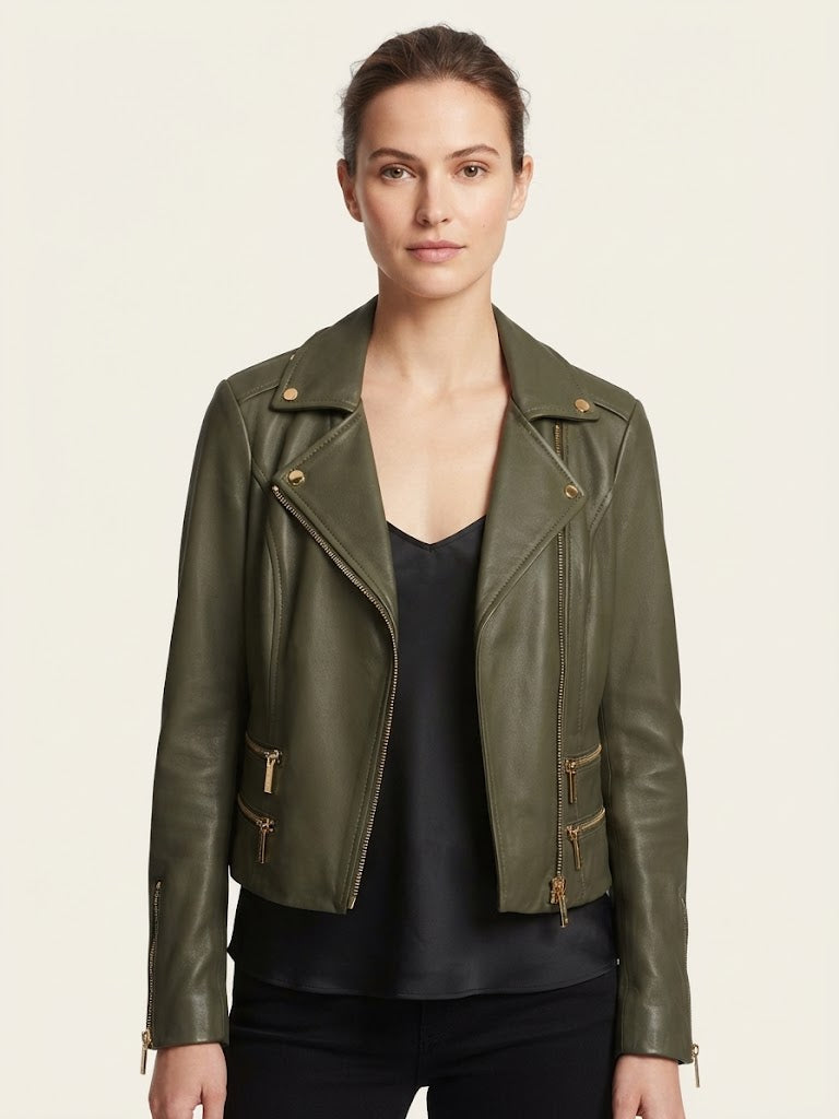 Giacca biker Michael Kors in vera pelle