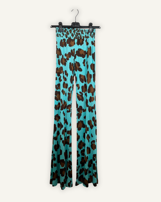Pantaloni Palazzo di Blumarine in Jersey Stampa Maculata