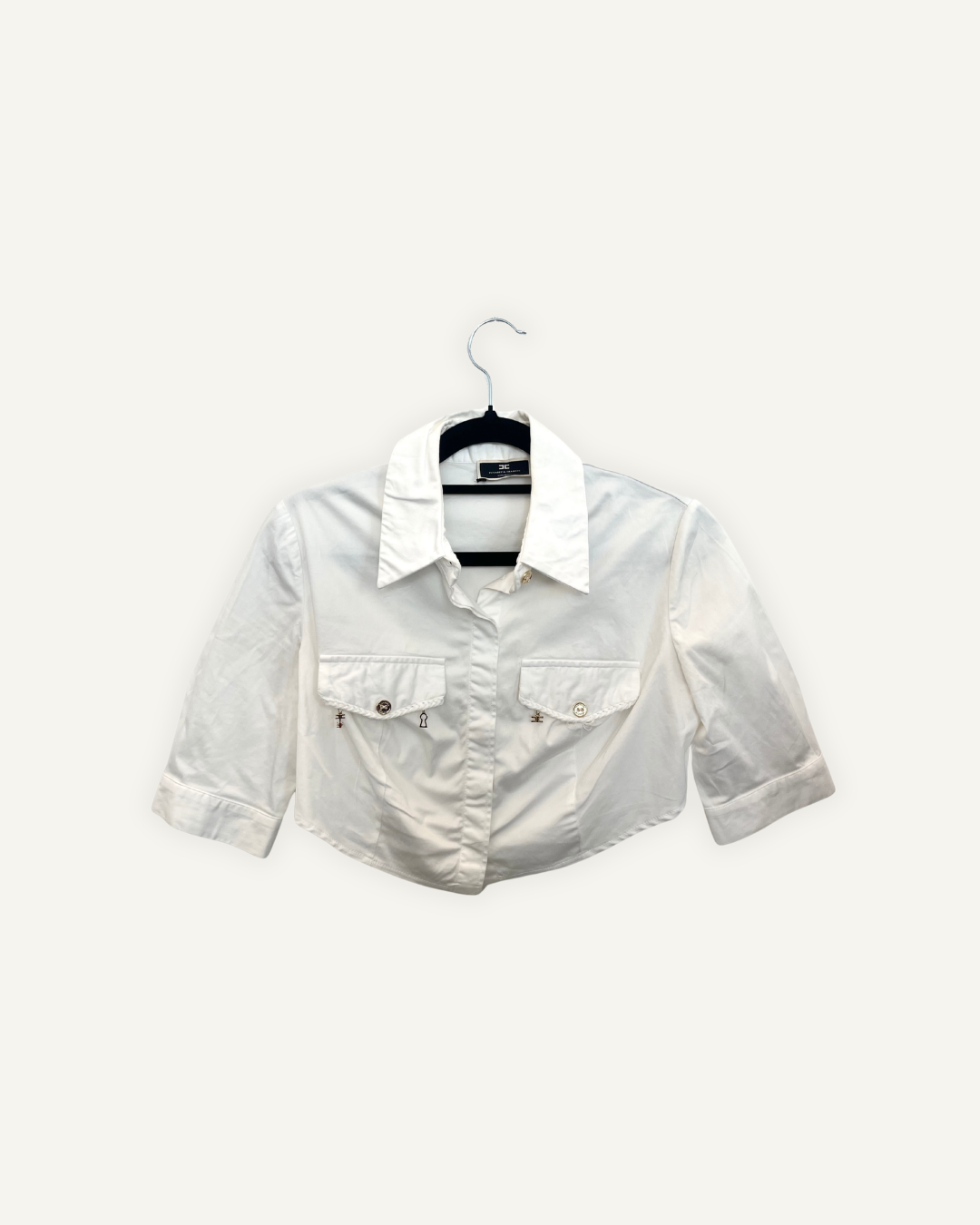 Camicia cropped Elisabetta Franchi strutturata con charm