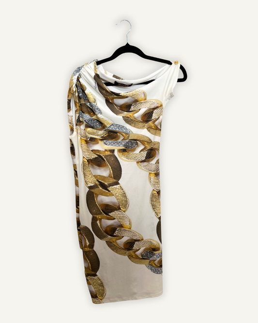 Abito Monospalla Roberto Cavalli con fantasia Maxi Catene
