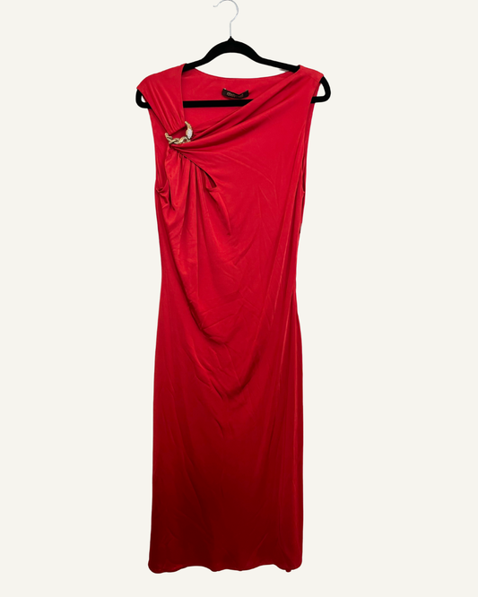 Abito Roberto Cavalli Rosso Drappeggiato