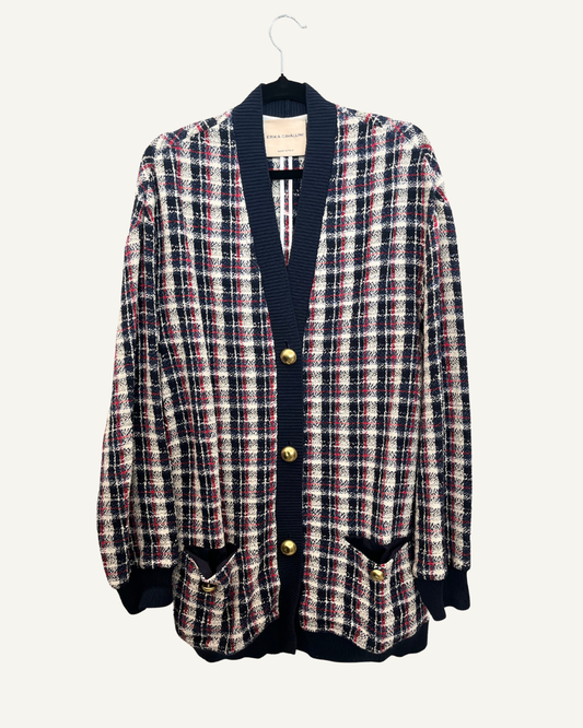 Cardigan di Erika Cavallini Oversize in Tweed